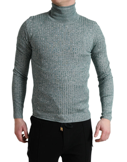 Dolce & Gabbana Elegant Green Turtleneck Pullover Sweater Dolce & Gabbana