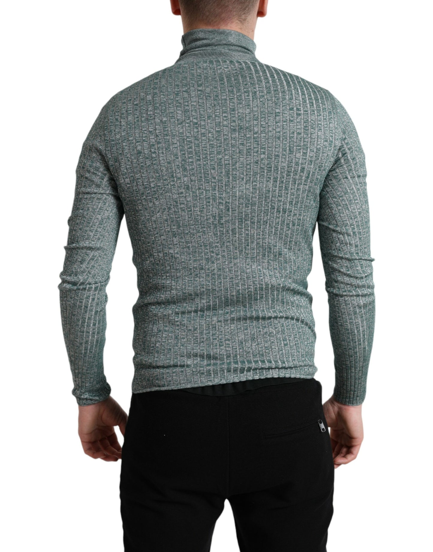 Dolce & Gabbana Elegant Green Turtleneck Pullover Sweater Dolce & Gabbana