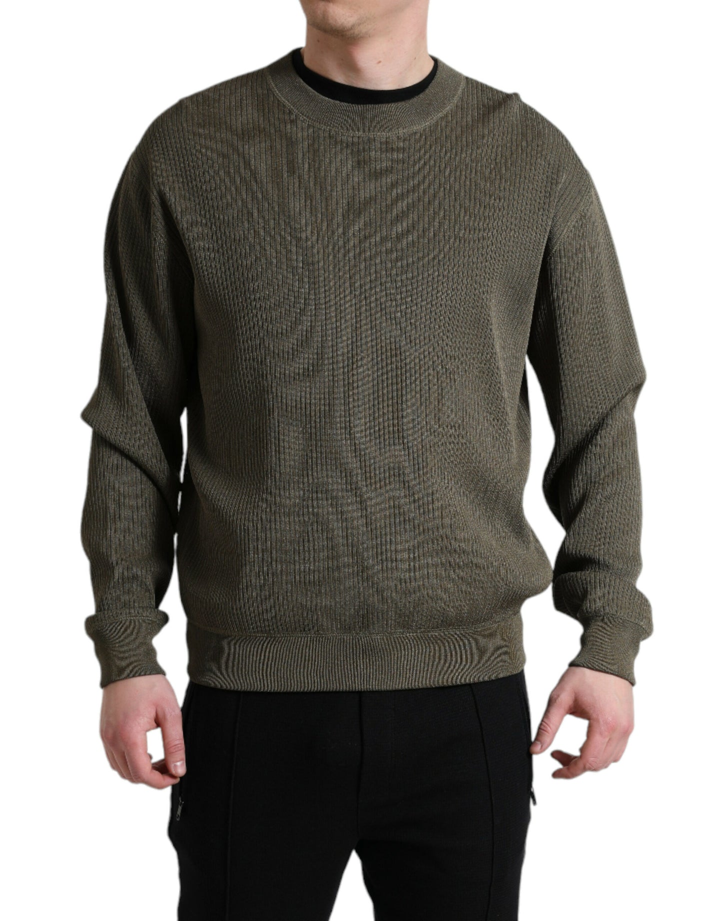 Dolce & Gabbana Elegant Green Crew Neck Sweater Dolce & Gabbana