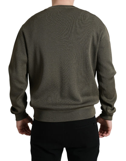 Dolce & Gabbana Elegant Green Crew Neck Sweater Dolce & Gabbana