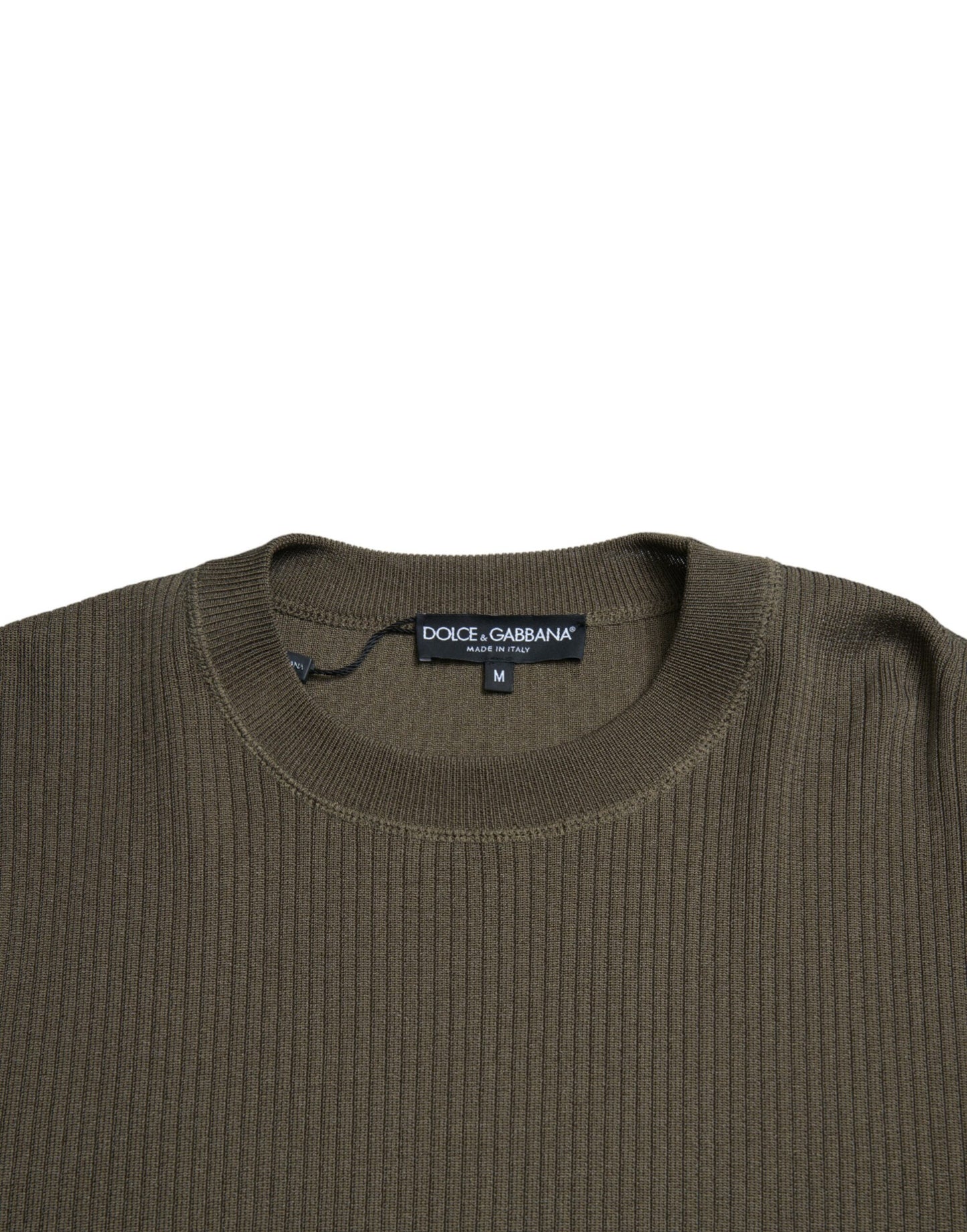 Dolce & Gabbana Elegant Green Crew Neck Sweater Dolce & Gabbana