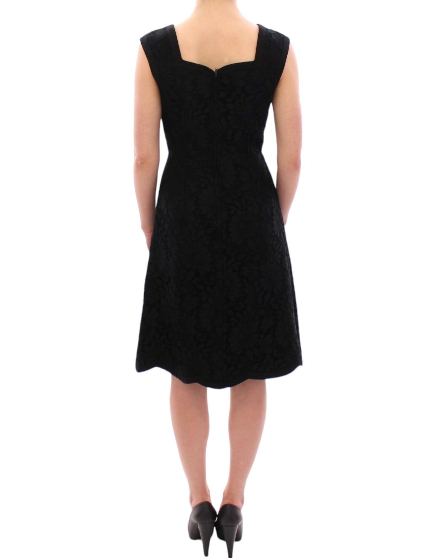 Dolce & Gabbana Elegant Black Floral Lace Dress Dolce & Gabbana