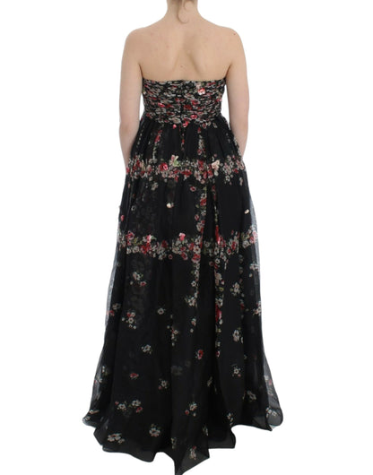 Dolce & Gabbana Elegant Strapless Silk Maxi Dress Dolce & Gabbana