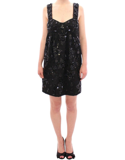 Dolce & Gabbana Elegant Sequined Floral Mini Shift Dress Dolce & Gabbana