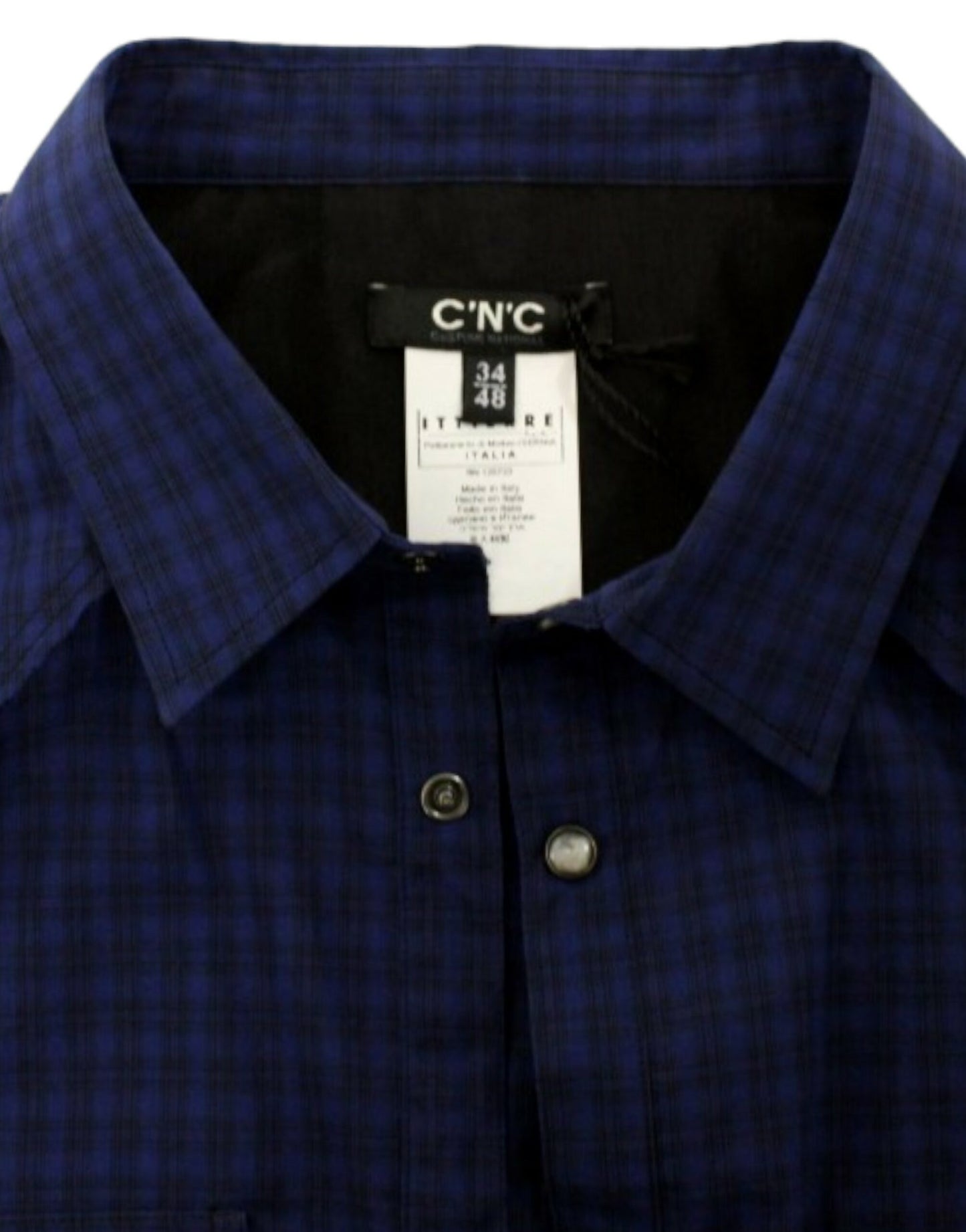 Costume National Chic Blue Checkered Casual Cotton Shirt Costume National