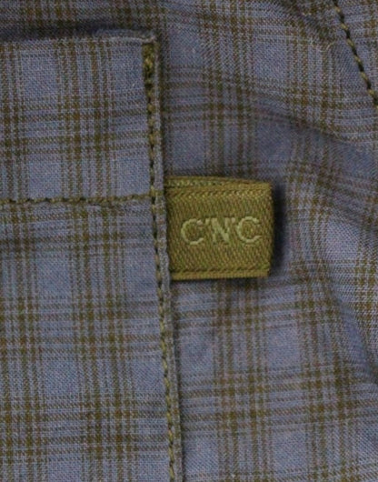 Costume National Chic Blue Checkered Casual Cotton Shirt Costume National