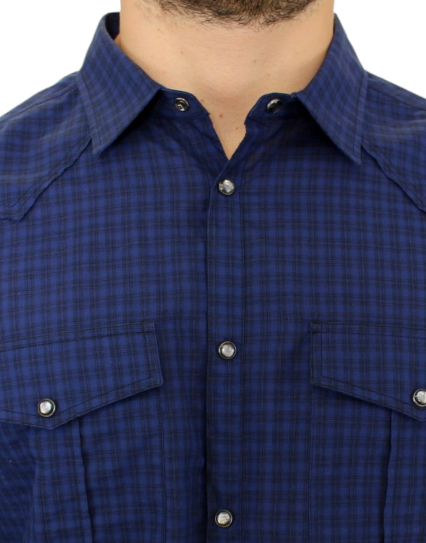 Costume National Chic Blue Checkered Casual Cotton Shirt Costume National