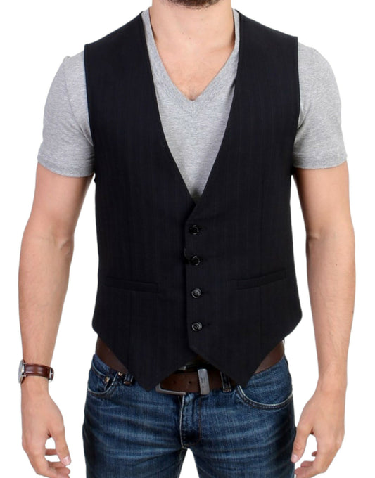 Costume National Elegant Striped Casual Vest - Cotton Blend Costume National