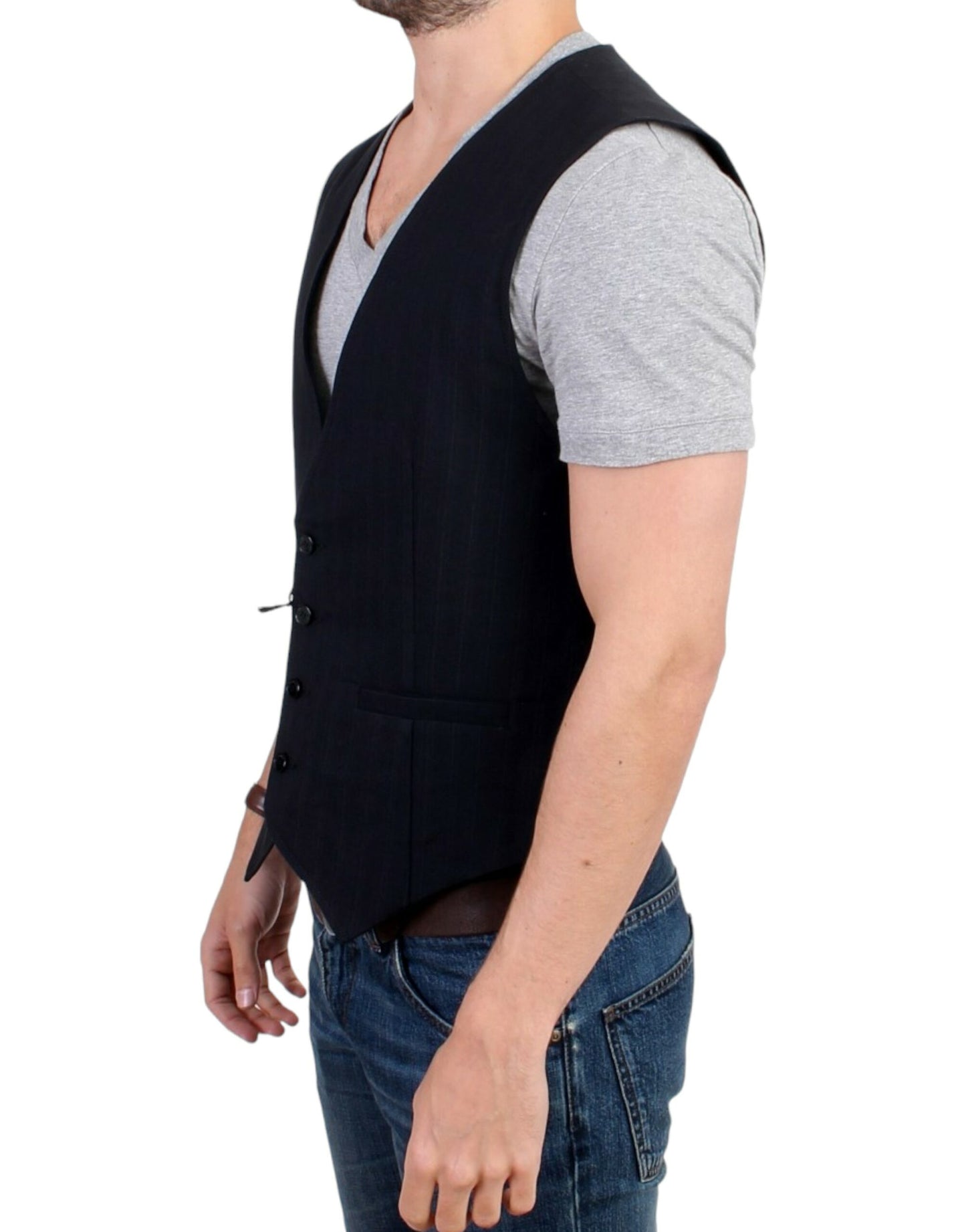 Costume National Elegant Striped Casual Vest - Cotton Blend Costume National