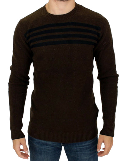 Costume National Elegant Crewneck Striped Sweater Pullover Costume National