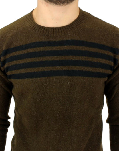 Costume National Elegant Crewneck Striped Sweater Pullover Costume National