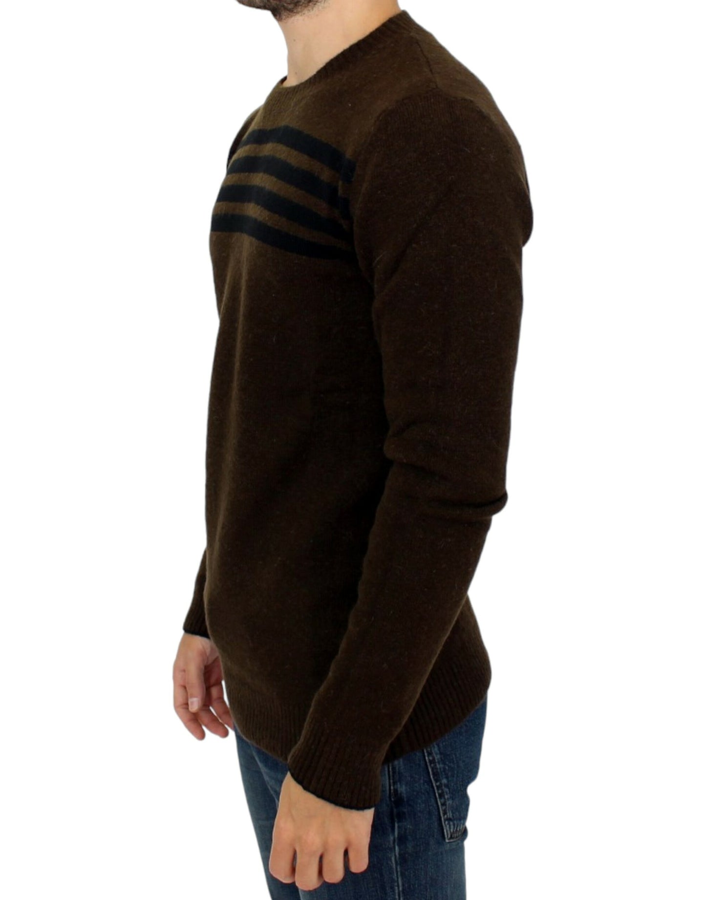 Costume National Elegant Crewneck Striped Sweater Pullover Costume National