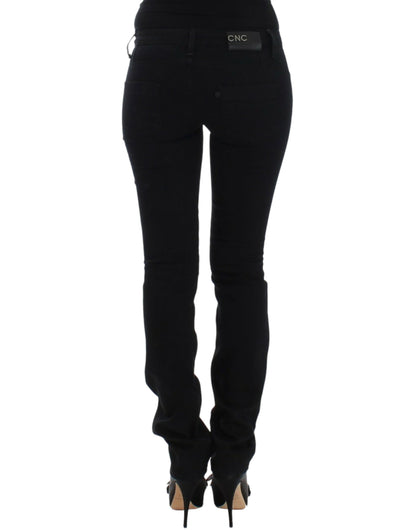 Costume National Elegant Black Straight Leg Jeans Costume National