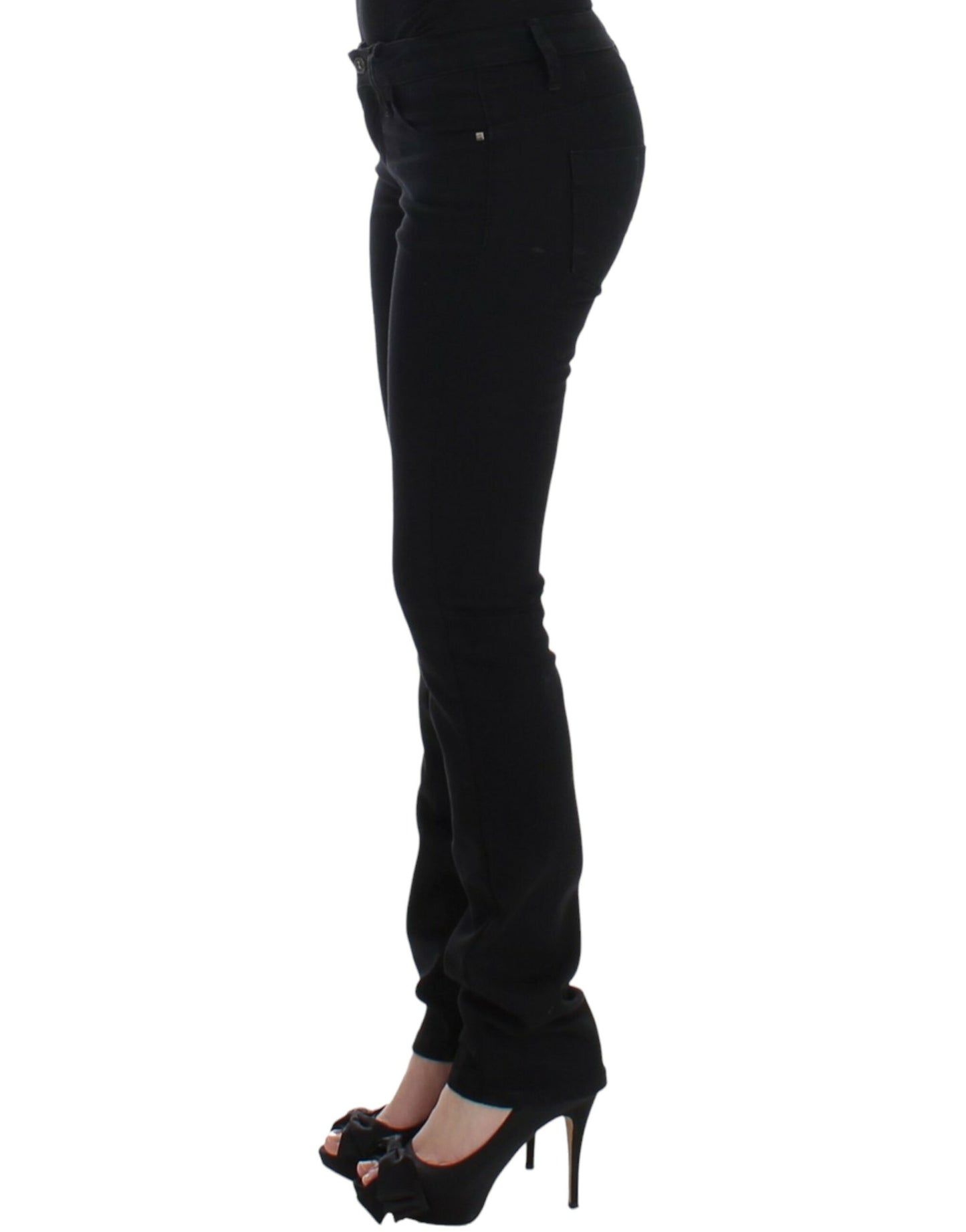 Costume National Elegant Black Straight Leg Jeans Costume National