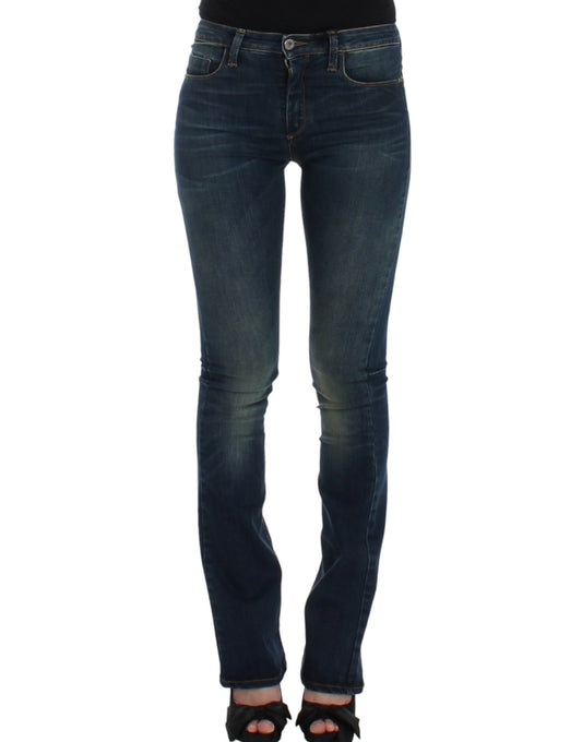 Costume National Chic Blue Straight Leg Designer Jeans Costume National