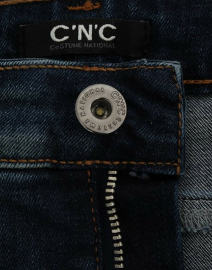 Costume National Chic Blue Straight Leg Designer Jeans Costume National