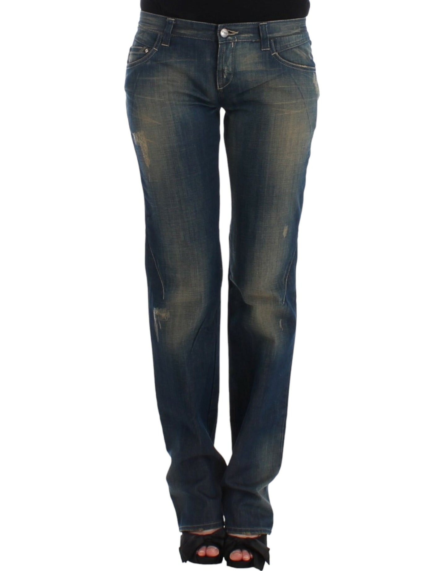 Costume National Chic Straight Leg Blue Denim Jeans Costume National