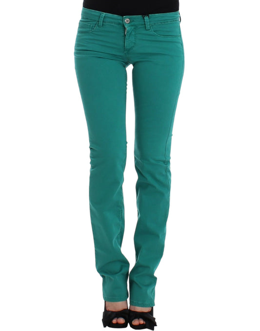 Costume National Chic Green Straight Leg Jeans for Sophisticated Style Costume National