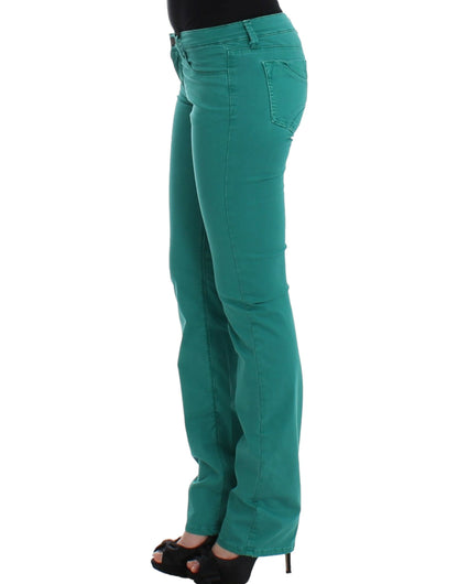 Costume National Chic Green Straight Leg Jeans for Sophisticated Style Costume National