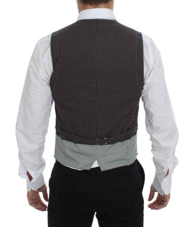 Dolce & Gabbana Elegant Gray Cotton Dress Vest Dolce & Gabbana