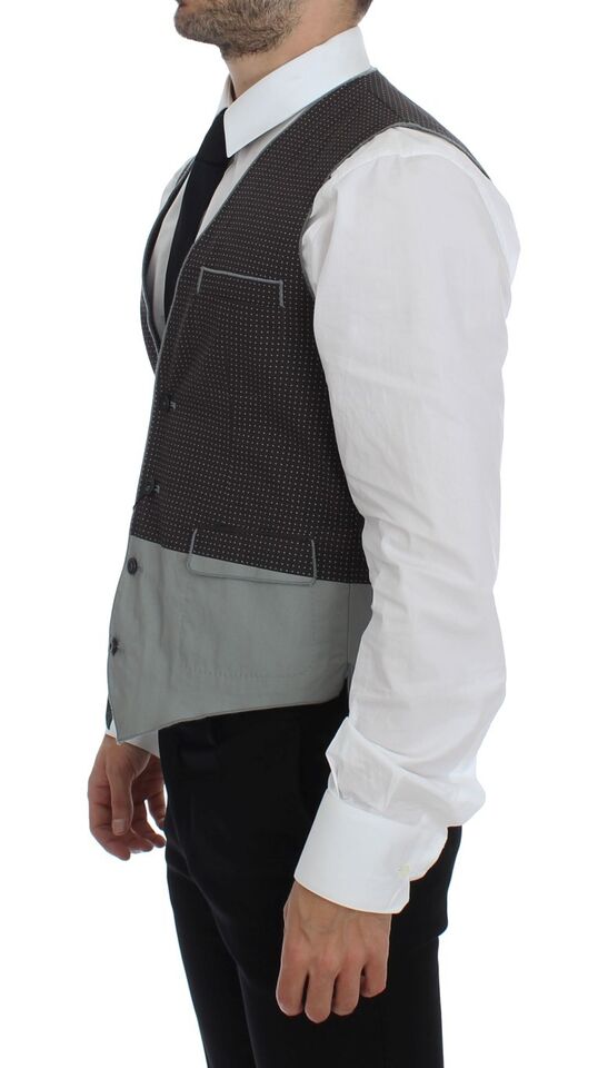 Dolce & Gabbana Elegant Gray Cotton Dress Vest Dolce & Gabbana