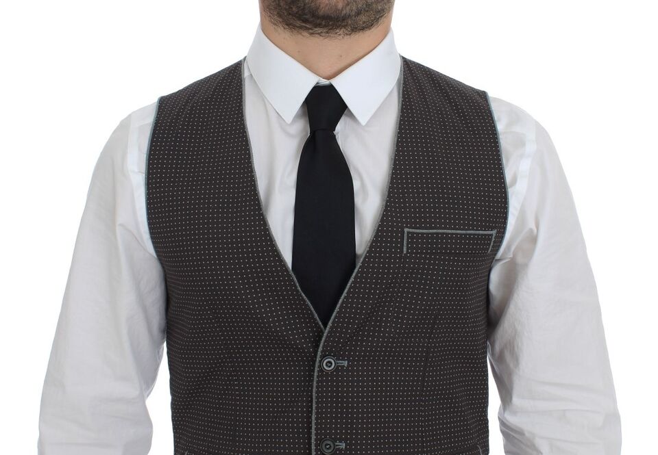 Dolce & Gabbana Elegant Gray Cotton Dress Vest Dolce & Gabbana