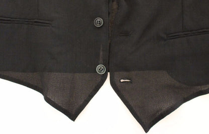 Dolce & Gabbana Elegant Black Wool Dress Vest Dolce & Gabbana