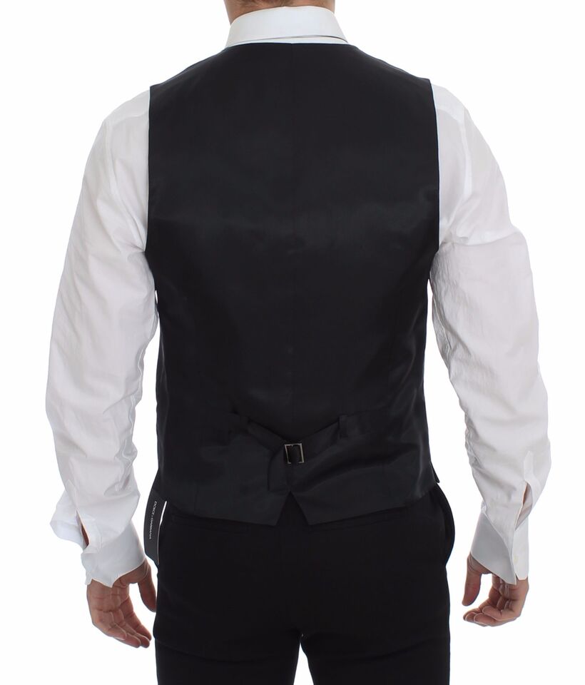 Dolce & Gabbana Sleek Gray Wool Dress Vest Dolce & Gabbana