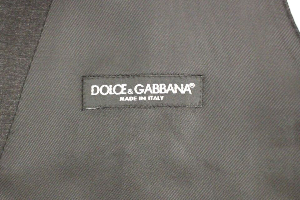 Dolce &amp; Gabbana মসৃণ ধূসর উলের পোষাক ন্যস্ত করা