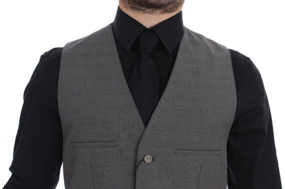 Dolce & Gabbana Elegant Gray Slim Fit Dress Vest Dolce & Gabbana