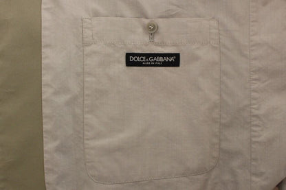 Dolce & Gabbana Elegant Beige Cotton Silk Dress Vest Dolce & Gabbana