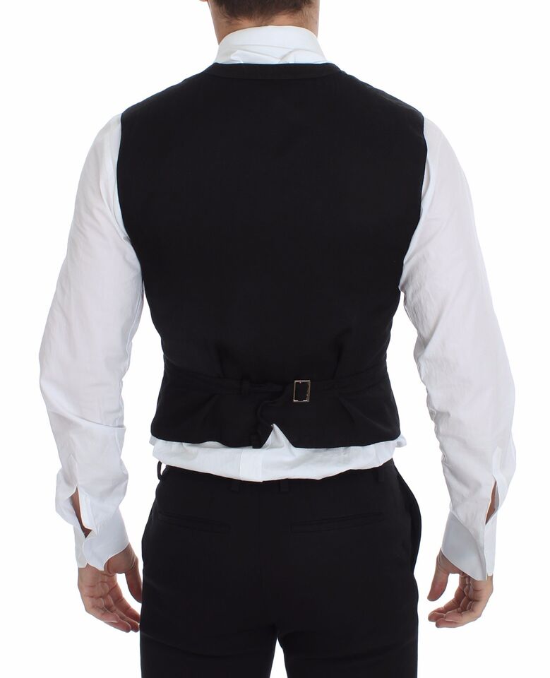 Dolce & Gabbana Elegant Black Cotton Blend Dress Vest Dolce & Gabbana