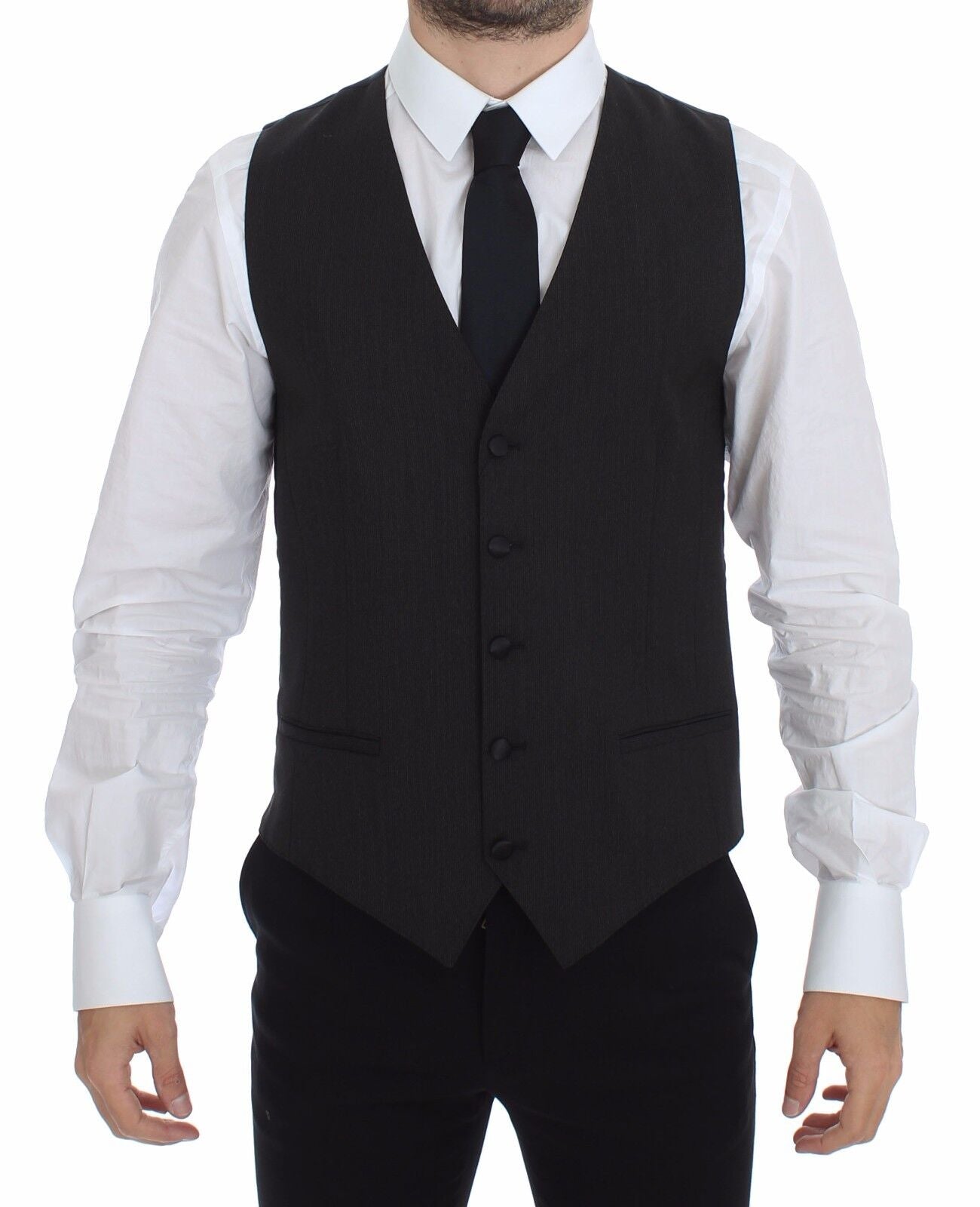 Dolce & Gabbana Classic Gray Wool Blend Dress Vest Dolce & Gabbana