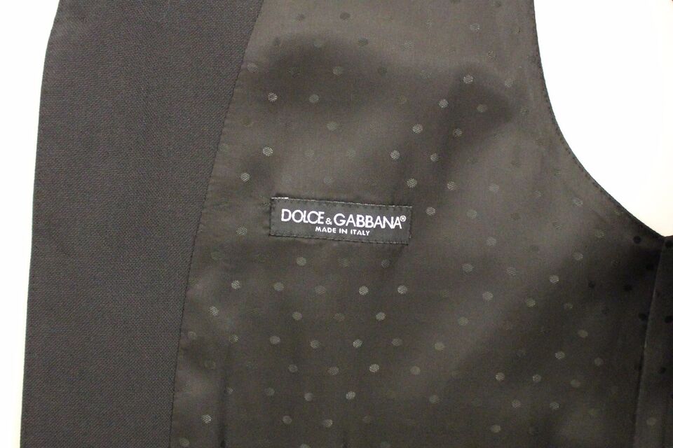 Dolce & Gabbana Elegant Black Wool Silk Dress Vest Dolce & Gabbana