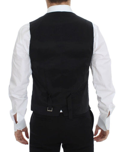 Dolce & Gabbana Elegant Black Wool Silk Dress Vest Dolce & Gabbana