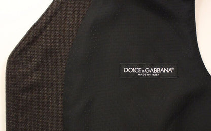 Dolce & Gabbana Elegant Brown Cotton Blend Dress Vest Dolce & Gabbana