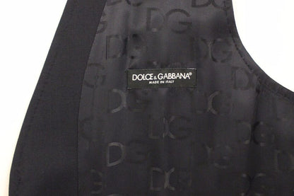 Dolce & Gabbana Elegant Gray Striped Wool-Silk Dress Vest Dolce & Gabbana