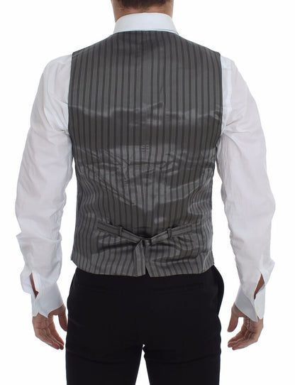 Dolce & Gabbana Elegant Gray Cotton Stretch Dress Vest Dolce & Gabbana