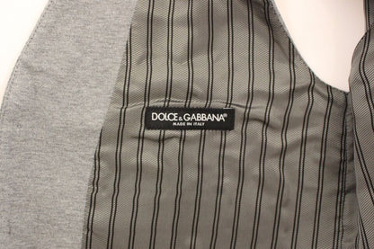 Dolce & Gabbana Elegant Gray Cotton Stretch Dress Vest Dolce & Gabbana