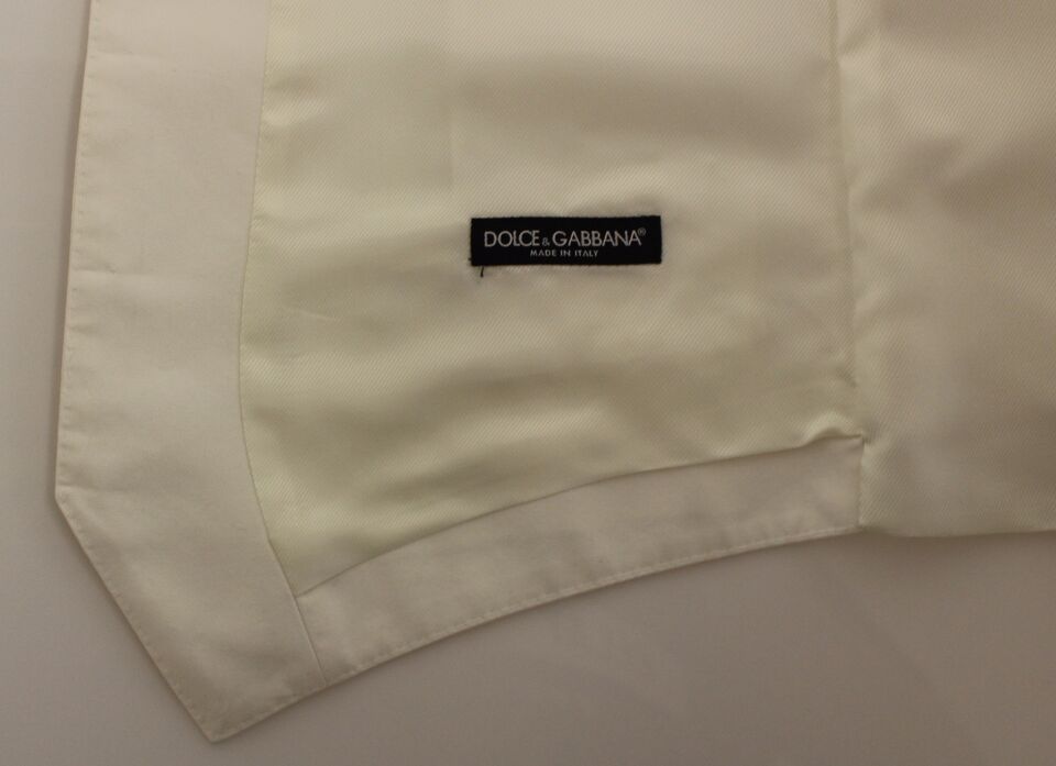 Dolce & Gabbana Elegant White Cotton Silk Dress Vest Dolce & Gabbana