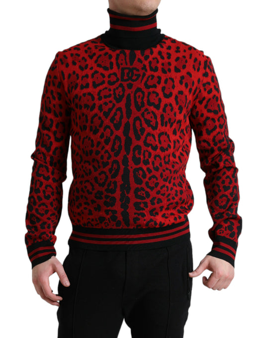 Dolce & Gabbana Elegant Leopard Turtleneck Sweater Dolce & Gabbana