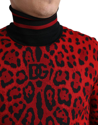 Dolce & Gabbana Elegant Leopard Turtleneck Sweater Dolce & Gabbana