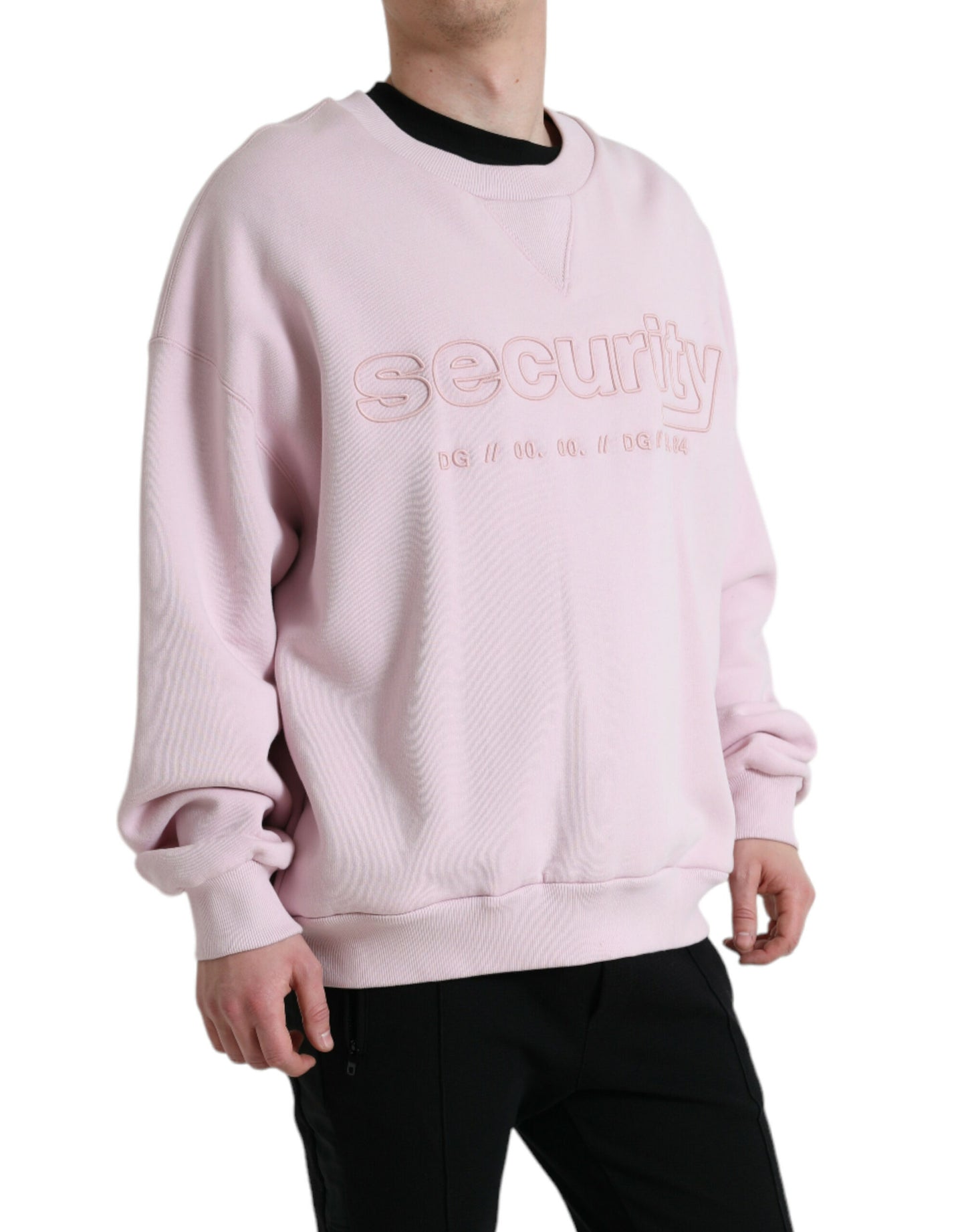 Dolce & Gabbana Elegant Pink Crew Neck Logo Sweater Dolce & Gabbana