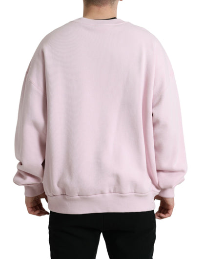 Dolce & Gabbana Elegant Pink Crew Neck Logo Sweater Dolce & Gabbana