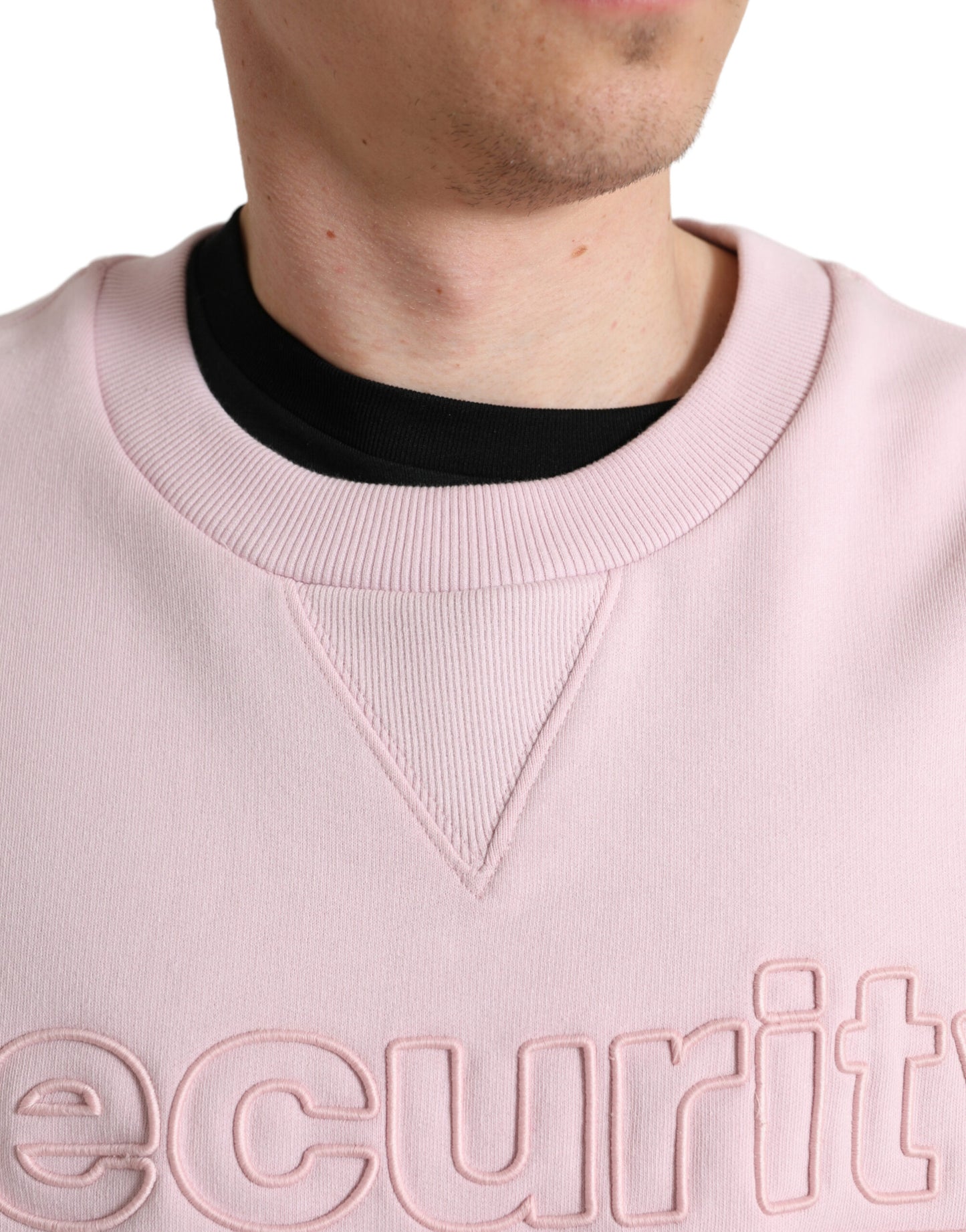 Dolce & Gabbana Elegant Pink Crew Neck Logo Sweater Dolce & Gabbana