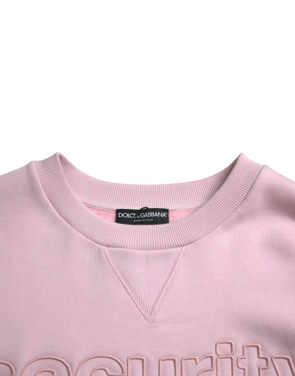 Dolce & Gabbana Elegant Pink Crew Neck Logo Sweater Dolce & Gabbana