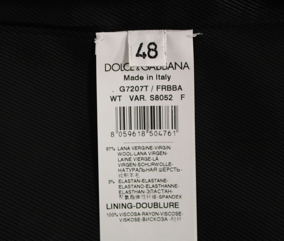 Dolce &amp; Gabbana মার্জিত ডোরাকাটা ধূসর পোষাক ন্যস্ত করা