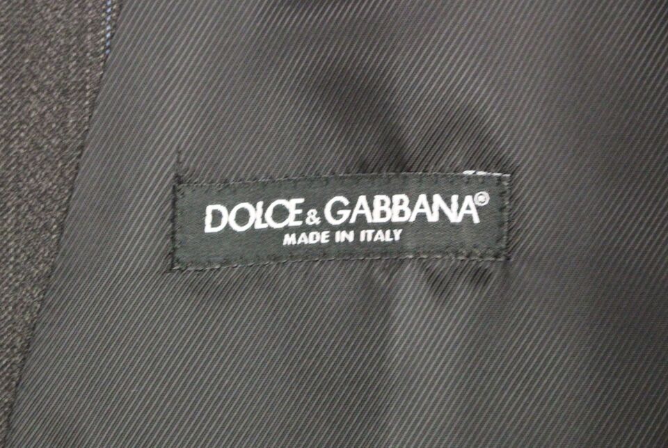 Dolce &amp; Gabbana মার্জিত ডোরাকাটা ধূসর পোষাক ন্যস্ত করা