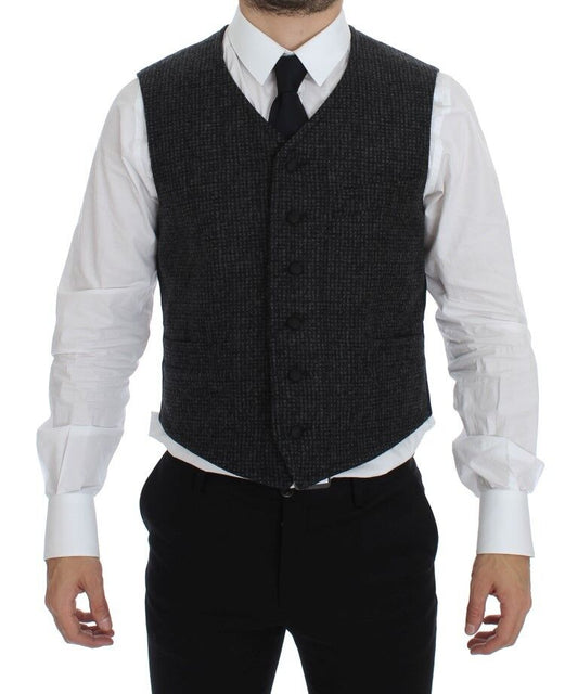 Dolce & Gabbana Elegant Gray Wool Blend Dress Vest Dolce & Gabbana