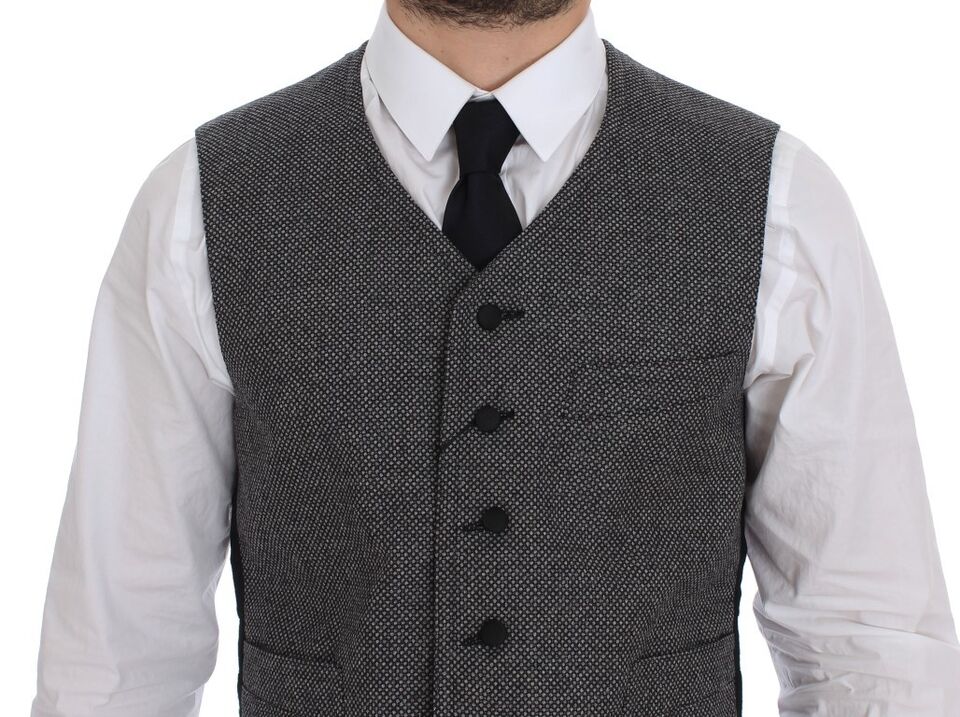 Dolce & Gabbana Elegant Single Breasted Gray Dress Vest Dolce & Gabbana